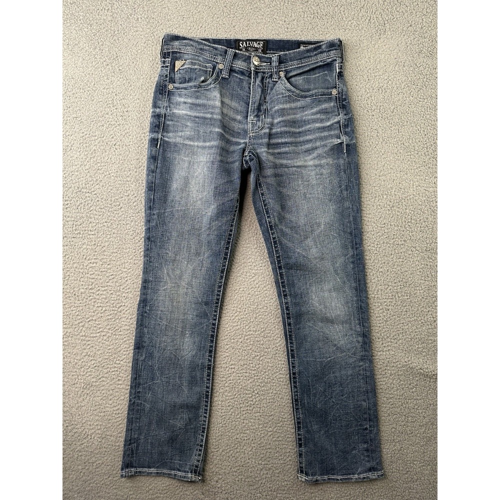 Salvage Supply Co Buckle Jeans Mens 31 R Mayhem Straight Regular Fit Blue 31x31